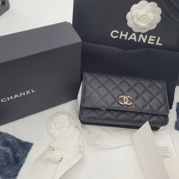 (정품)샤넬 클래식 woc 블랙 캐비어
