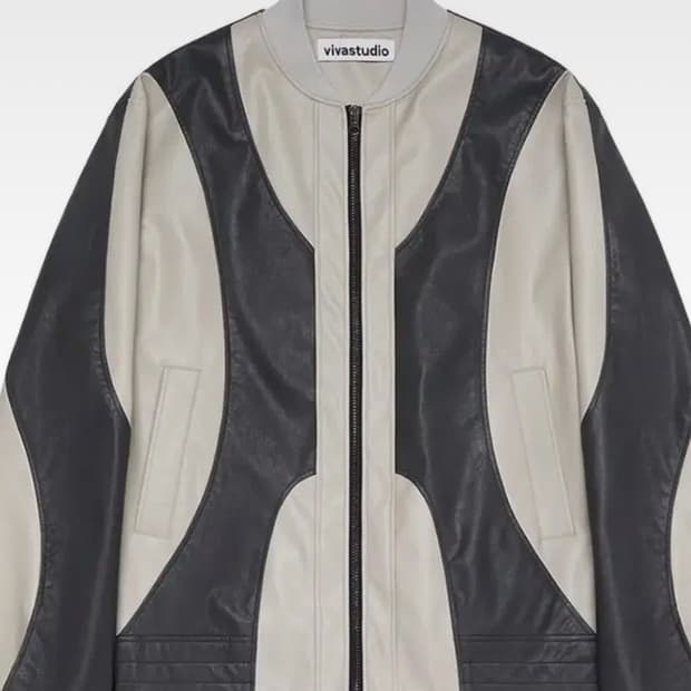 비바스튜디오 크로스오버 비건레더자켓 L