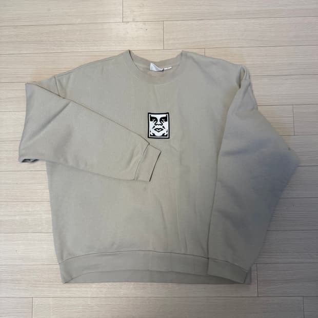 (XL) 오베이 페이스 피그먼트 맨투맨 베이지