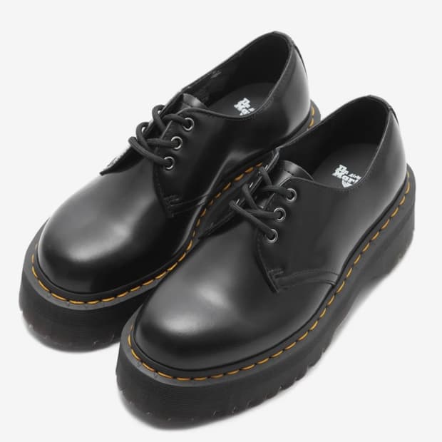 닥터마틴 1461 쿼드 블랙 폴리시드 스무스 230