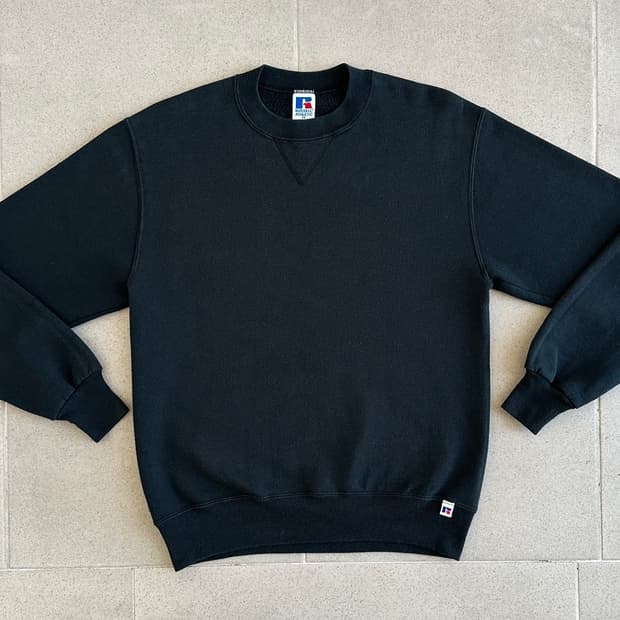 90s 빈티지 러셀 스웻셔츠 블랙 M USA