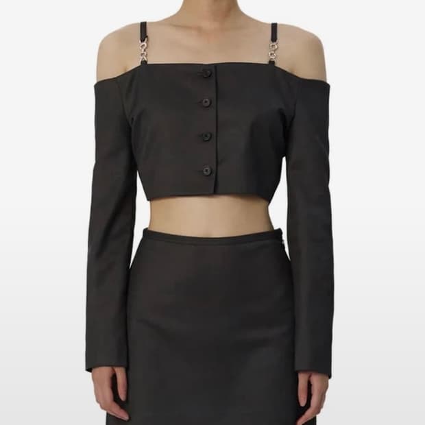 Curetty khaki off shoulder 큐리티 카키 오프숄더