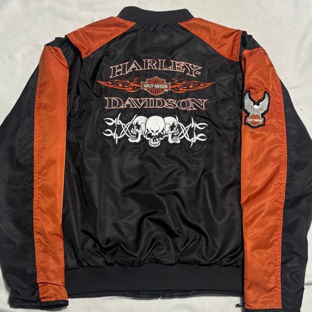 🫶🏻 할리데이비슨 바이커 레드라인 블랙 나일론 자켓 🫶🏻