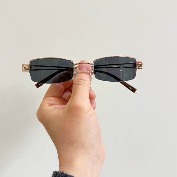 남자 빈티지 사각 반무테 금테 선글라스