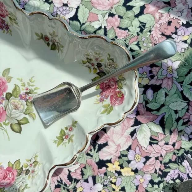 영국 빈티지 Walker & Hall 실버플레이트 치즈스쿱스푼