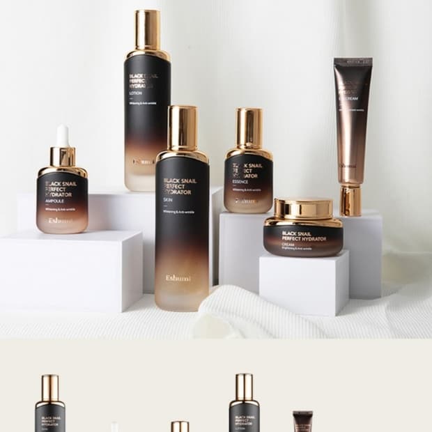 애슈미 블랙 스네일 스킨케어 6종 스킨 로션 에센스 앰플세럼 아이크림 수