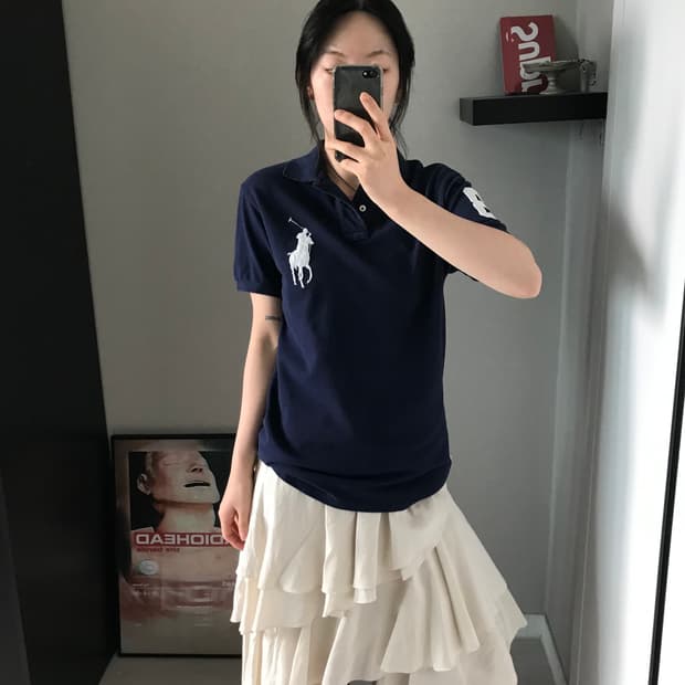 폴로 랄프로렌 빅포니로고 네이비 반팔 카라티