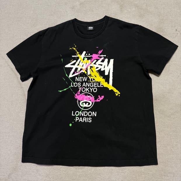 스투시 월드투어 페인팅 반팔티