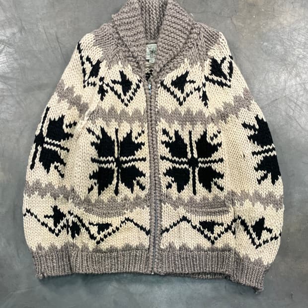 빈티지 코위찬 울 니트집업