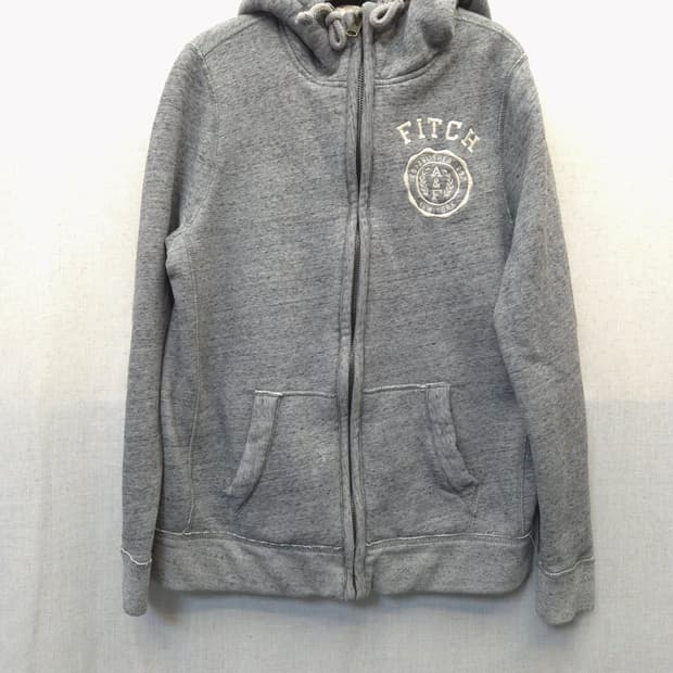 아베크롬비 회색 양털 후드 집업