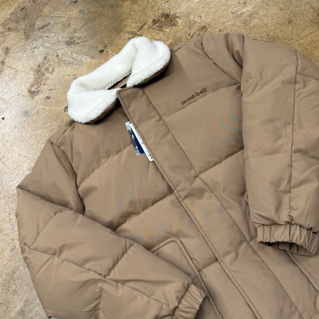 [정품/105] 몽벨 양털 카라 패딩 자켓 베이지 b19