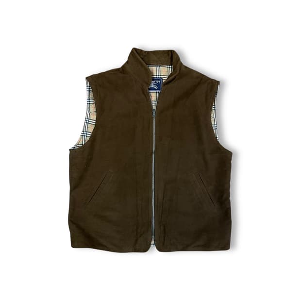 버버리 스웨이드 조끼