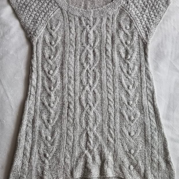 빈티지 모리걸 하구미 반팔 니트