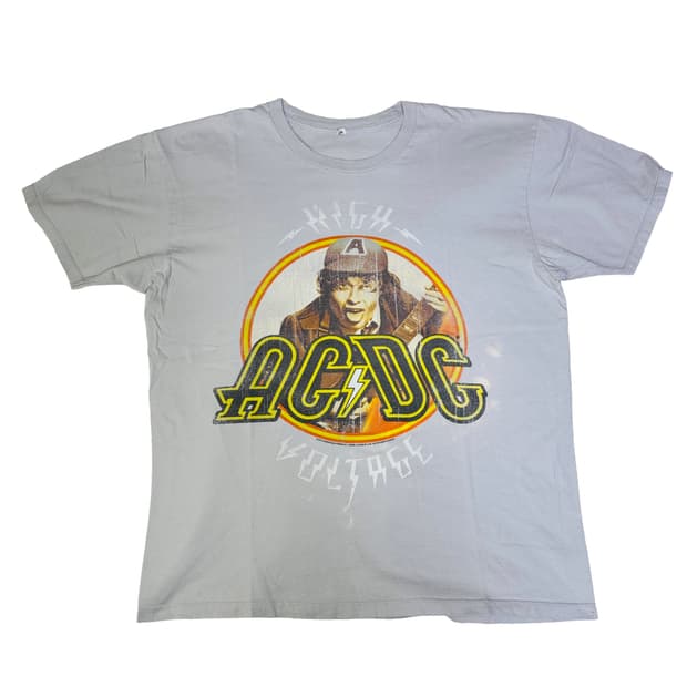 빈티지 ACDC 앵거스 영 그래픽 밴드 티셔츠 L