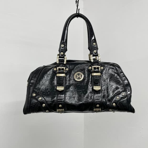 메트로시티 블랙 금장 갸루 토트백