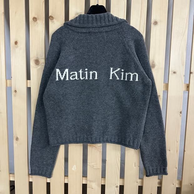 (S) 마뗑킴 그레이 니트 집업