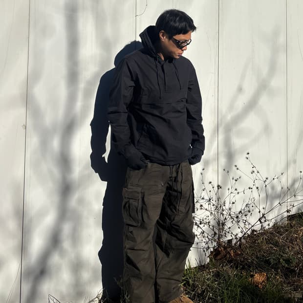 어반리서치 ITEMS 블랙 코튼 아노락 후드 자켓