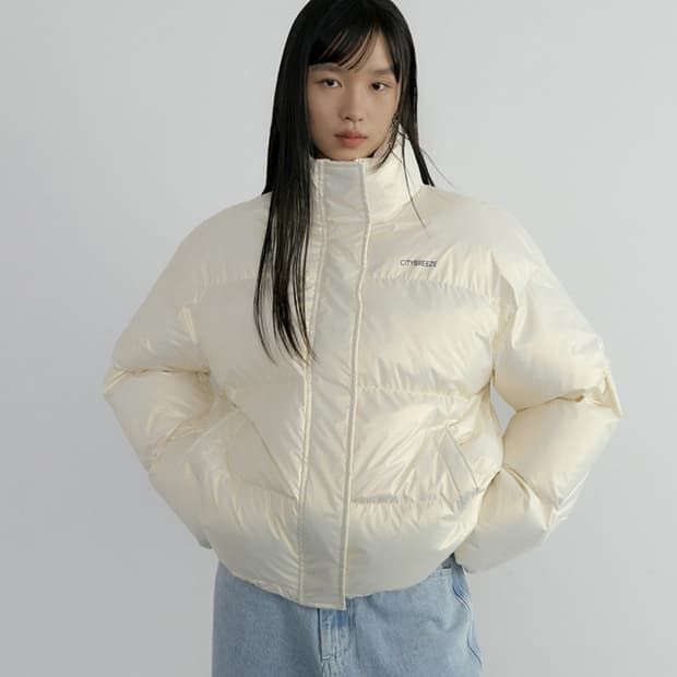 시티브리즈 에센셜 시티 크롭 패딩 점퍼 아이보리