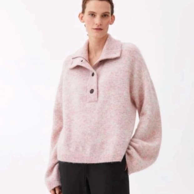 아케 알파카 블렌드 니트 핑크