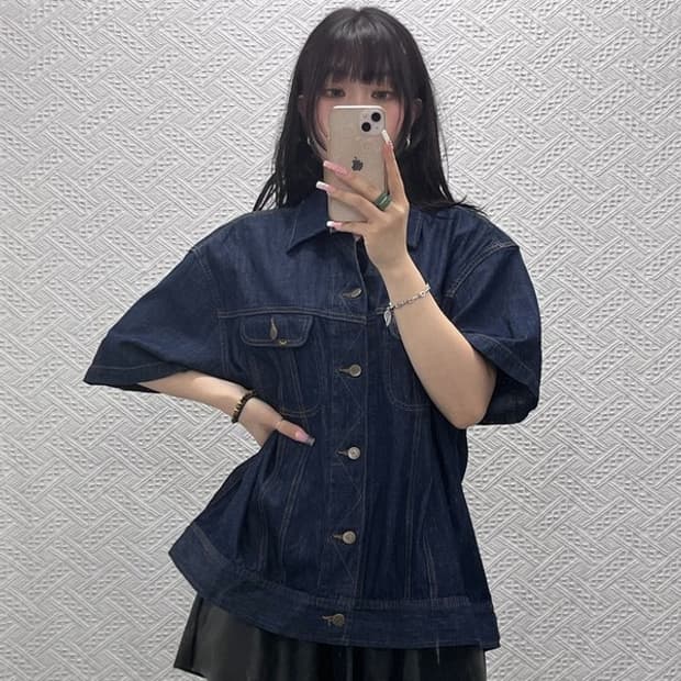 LEE 빈티지 캐주얼 진청 인디고 데님 셔츠 자켓 XL C12506
