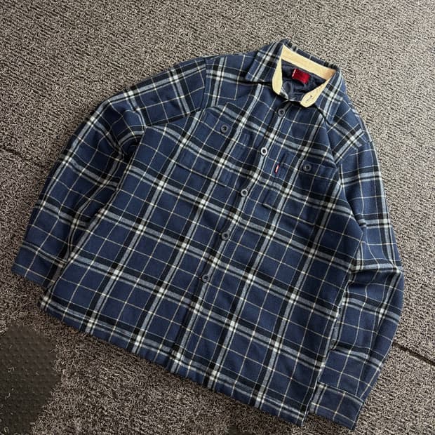 리바이스 치카노 울 체크 패턴 누빔 자켓 3843