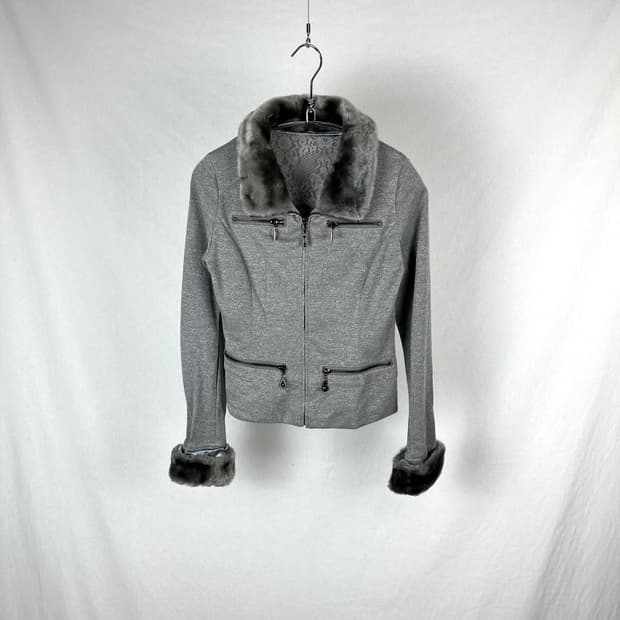 Vintage 퍼 하이넥 자켓 