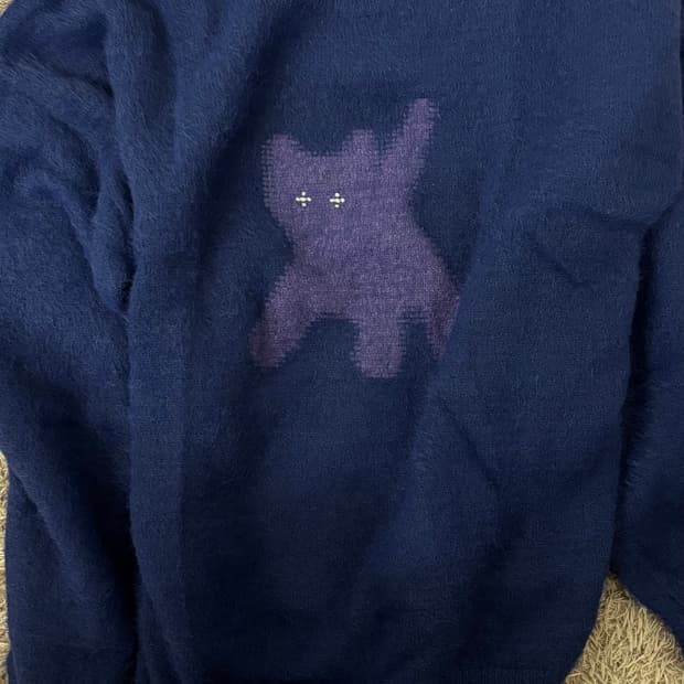 aeae FLASHED CATS ANGORA KNIT