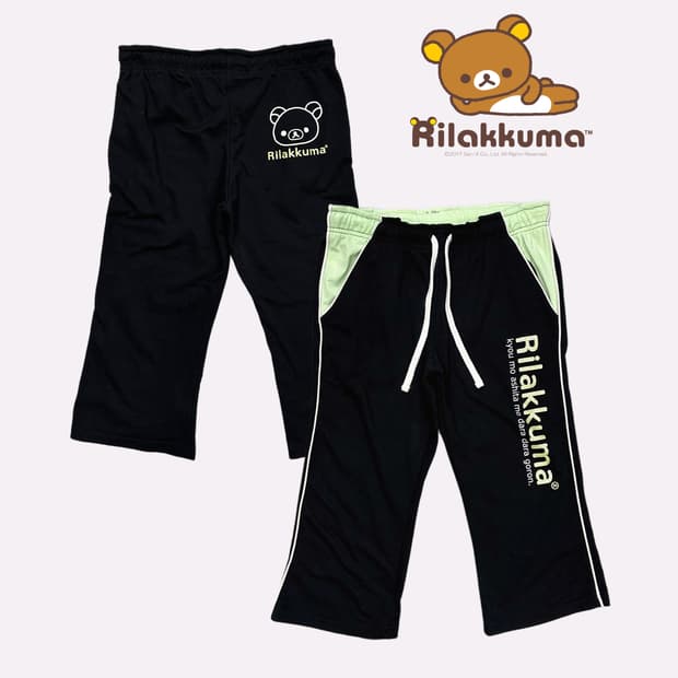 RILAKKUMA logo capri sweat pants