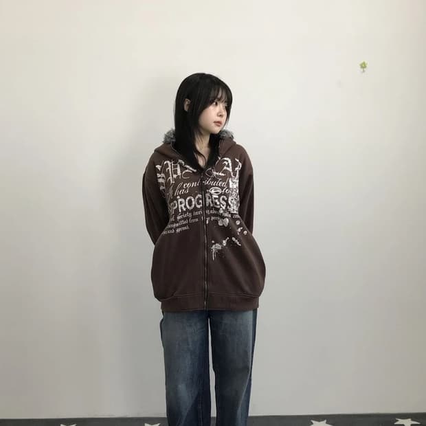 Impala Brown Fur Hood Zip Hoodie