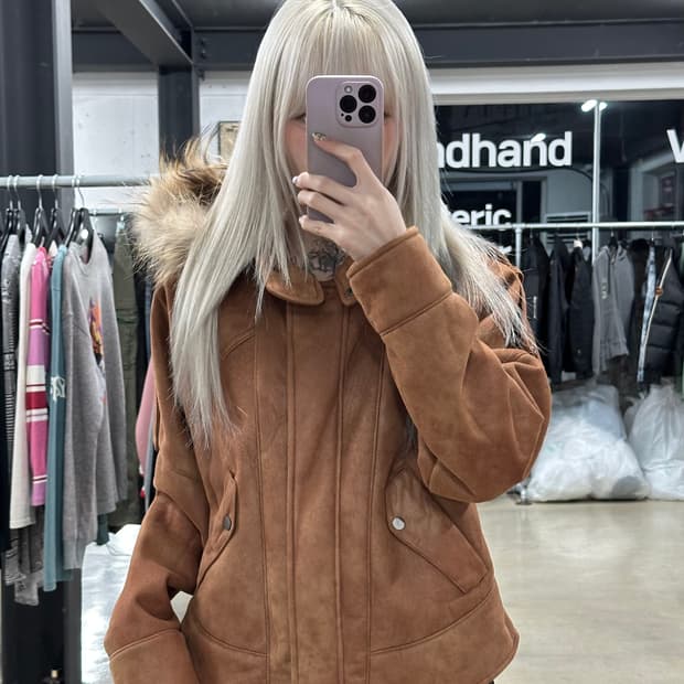 빈티지 브라운 무스탕 자켓