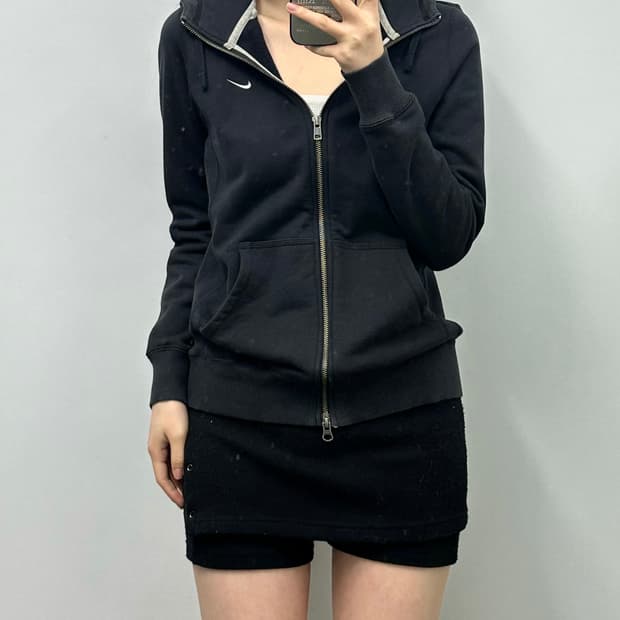 00s 나이키 스우시 블랙 후드집업