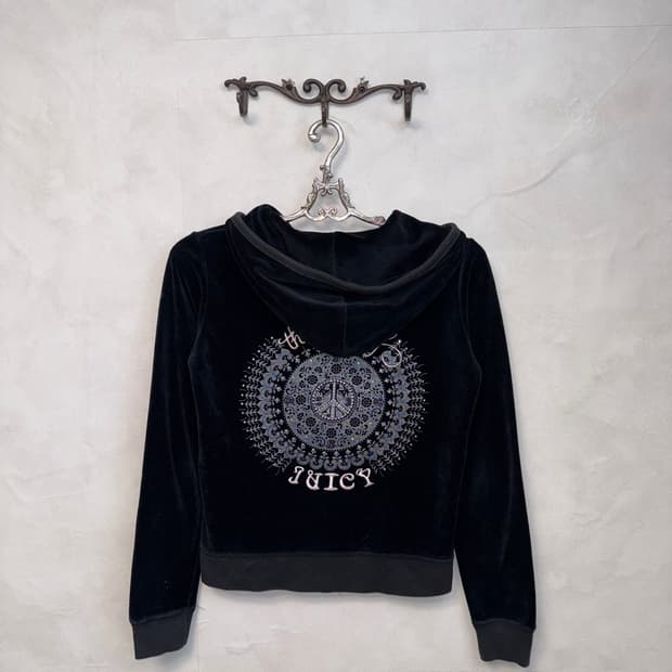 Juicy Couture black peace mandala 벨벳후드집업