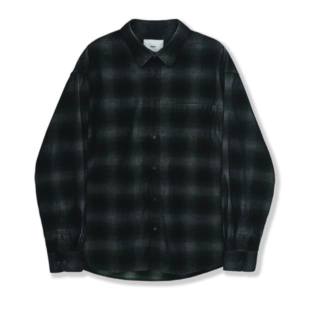 퍼렌 릴렉스드 셔츠 코듀로이 체크 블랙 그린 3