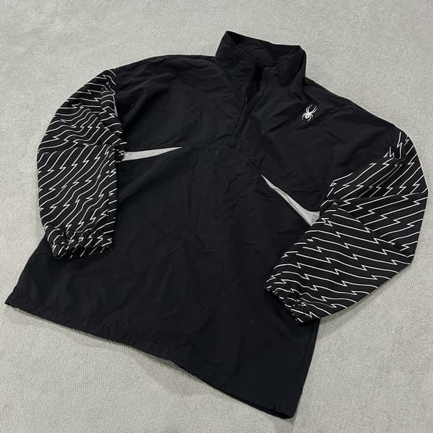 스파이더 블랙 번개 패턴 바람막이 L