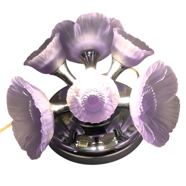 70s 호야 크리스탈 불투명 바람꽃 퍼플 조명