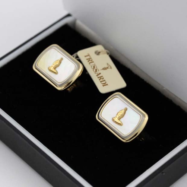 트루사르디 미사용 S등급 천연자개 남자 명품 커프스