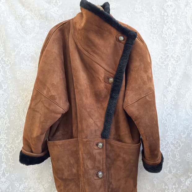 80-90s 빈티지 램스스킨 무스탕 코트
