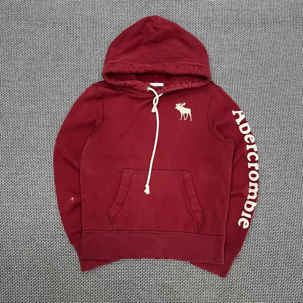 아베크롬비 딥레드 암레터링 후드