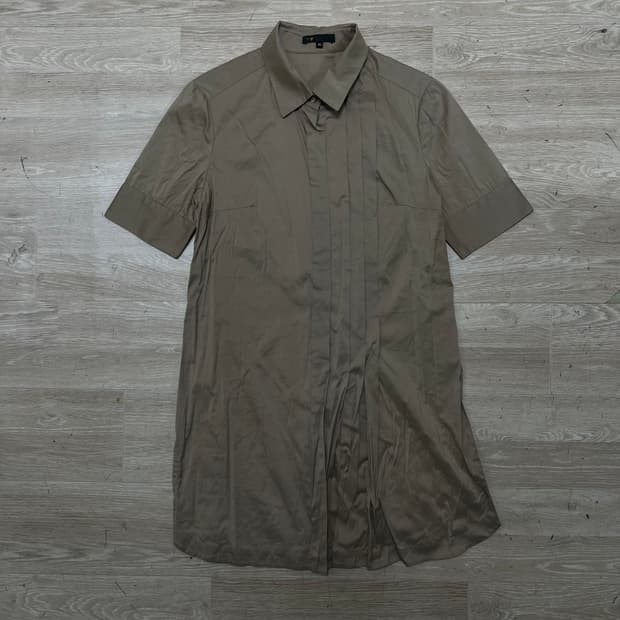 마쥬 maje 여성 반팔 셔츠 원피스 [브라운] 38