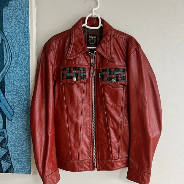 70년대 쇼트 오리지널 빈티지 레더 트러커자켓