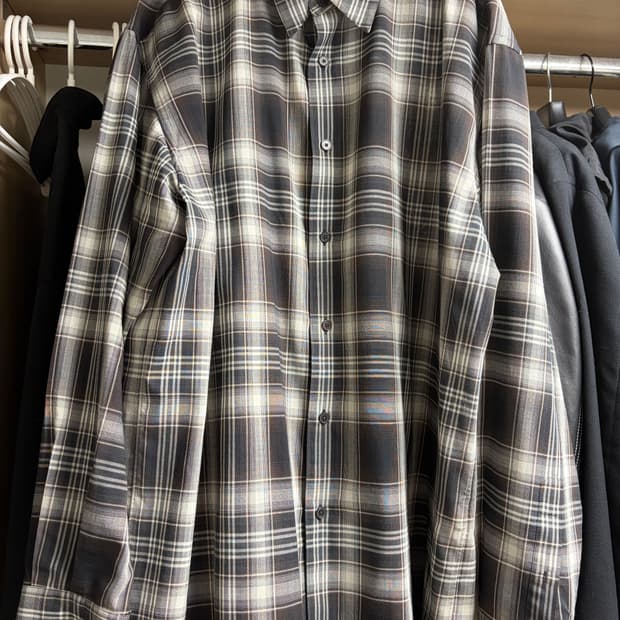 오라리 21FW 울 체크 셔츠 5사이즈