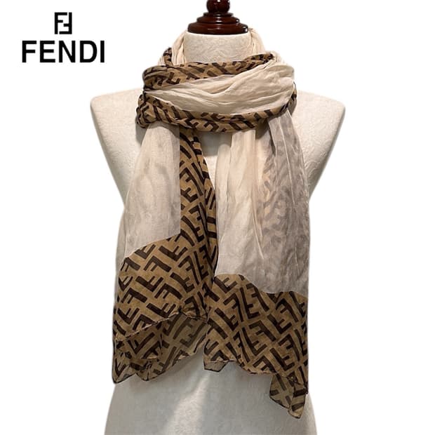 펜디 FF로고 실크 스카프