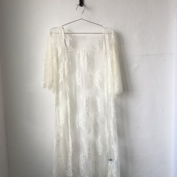 Lace open long cardigan