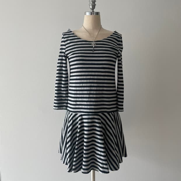 빈티지 스트라이프 레이어드 원피스