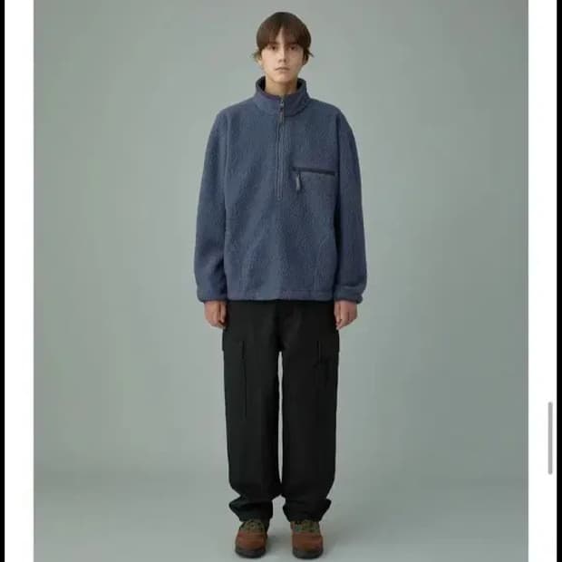 카키스 쉐르파 풀오버 네이비