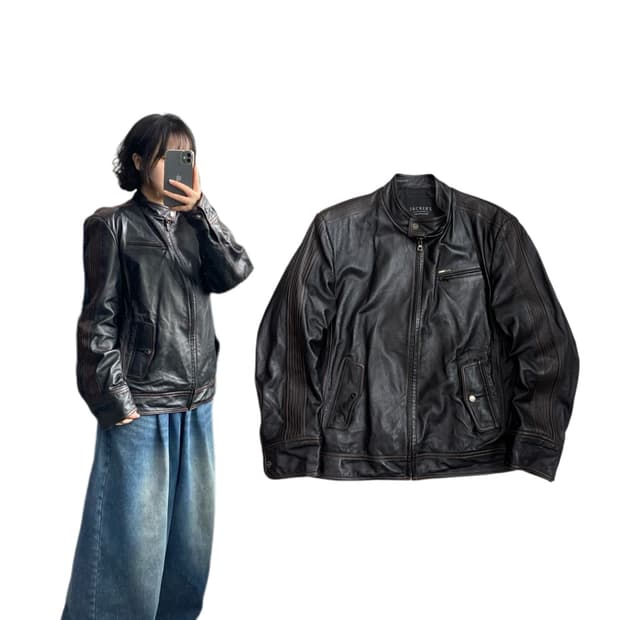 바이커 리얼레더 빈티지 양가죽 자켓