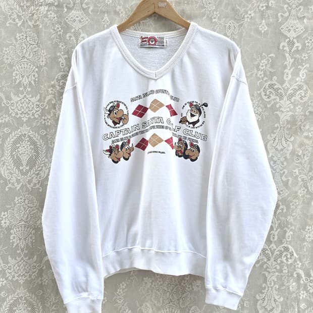 90s 캡틴산타 브이넥 스웻
