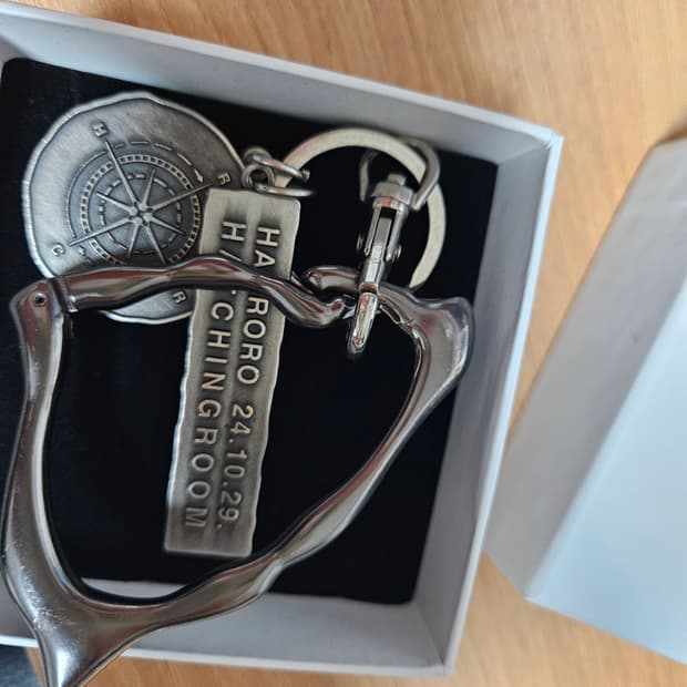 해칭룸 x 한로로 나침반 키링 + 본 카라비너 블랙