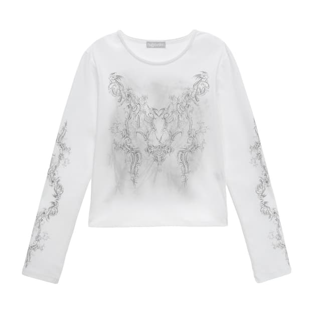 허그유어스킨 Rococo ornaments T (White)