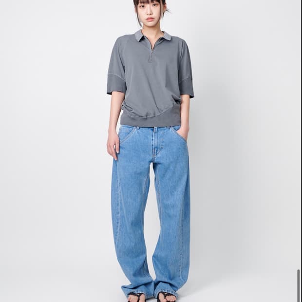 E02 BELTED ENGINÉÉRED DENIM PANTS